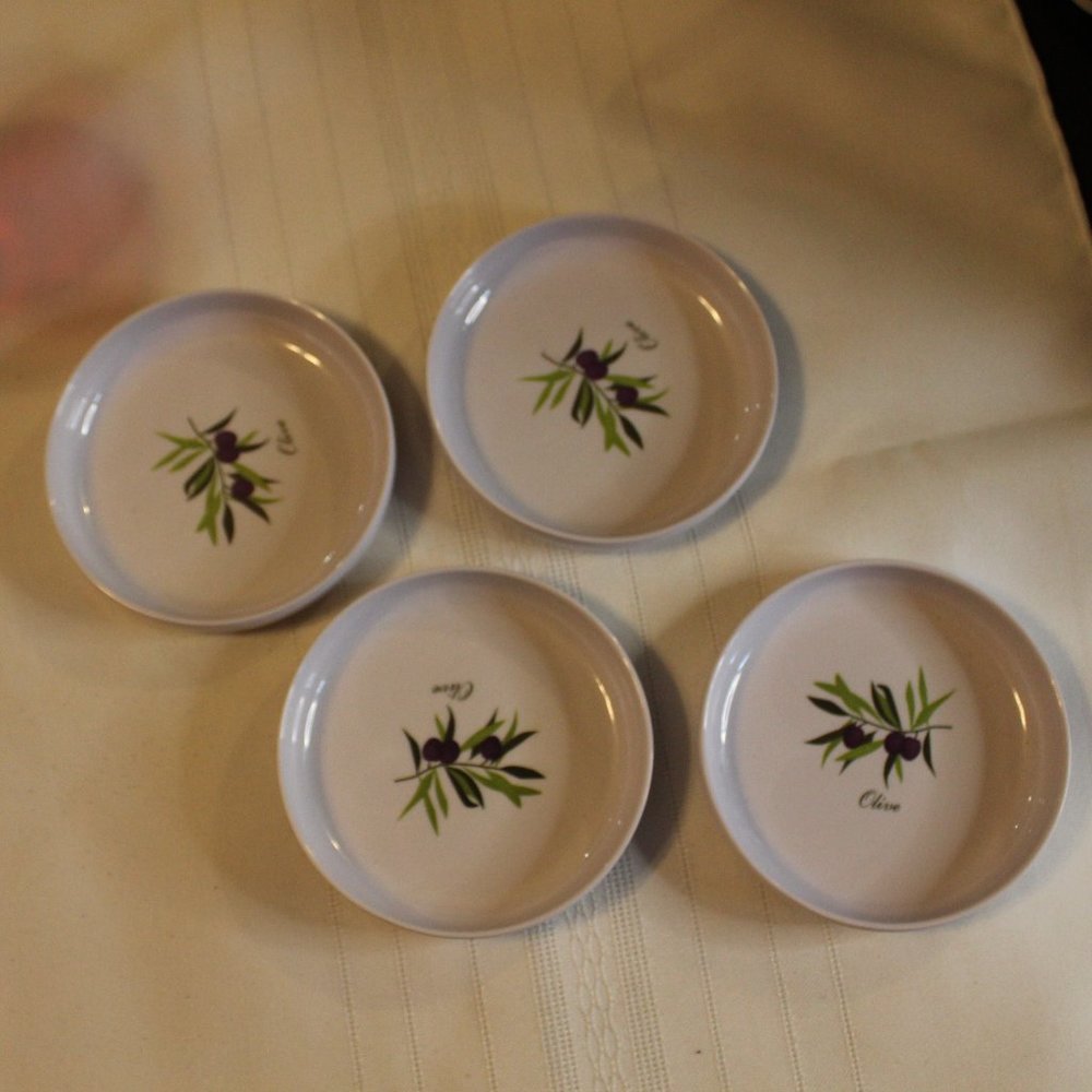 OLIVE OIL DIPPING DISH Purple Olives Branch Set Xcell® Plastic Bowl (126)